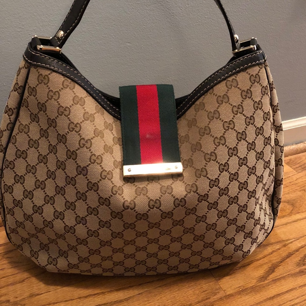 Gucci GG Monogram Canvas Jackie Hobo Bag